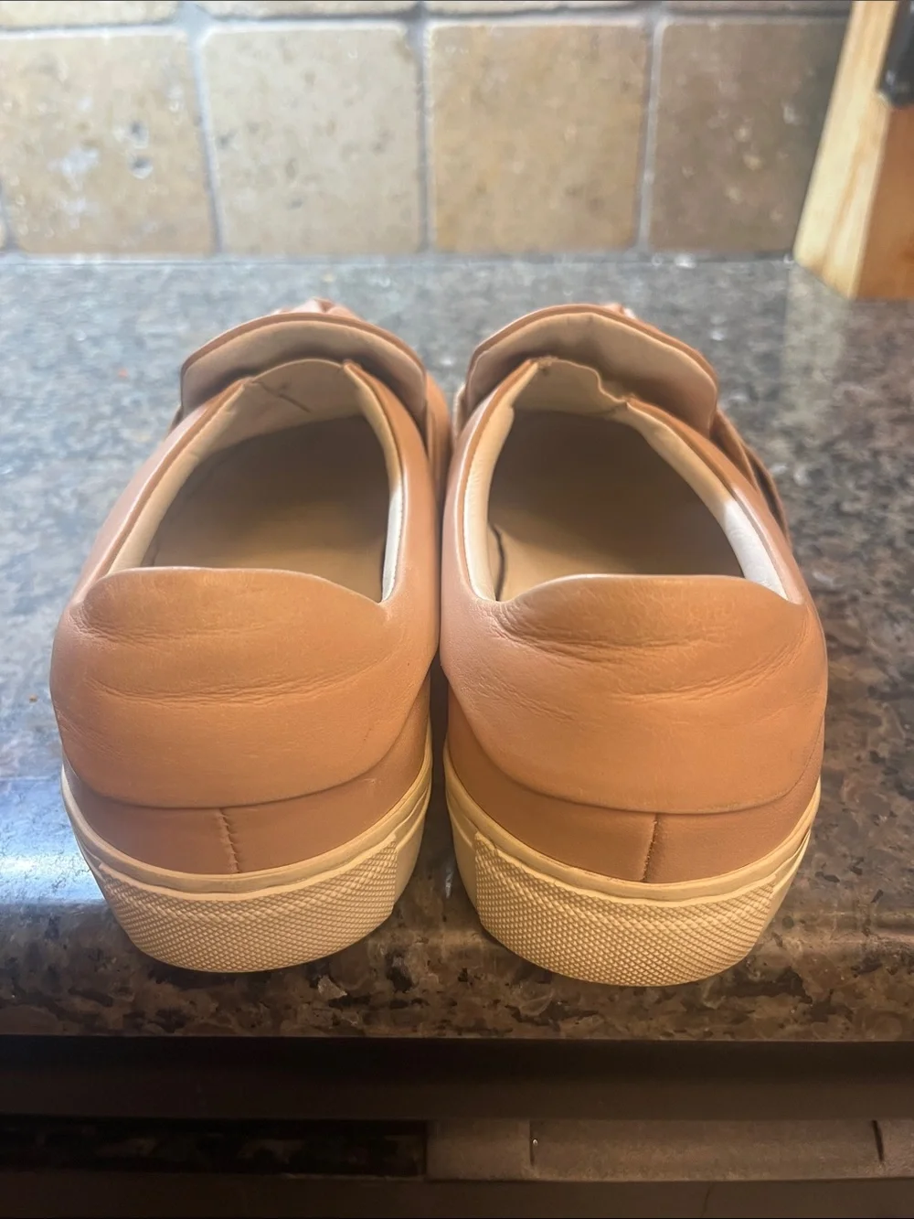 Navy boot slip-On Leather Knot Sneakers - Blush Pink 8